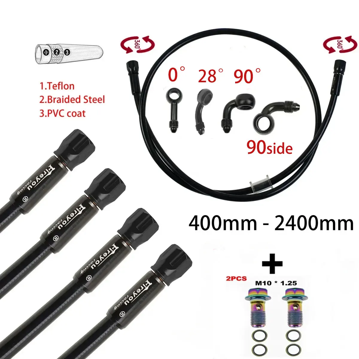Brake Line Motorcycle - AN3 Pleciony wąż hamulcowy Motocyklowa hydrauliczna